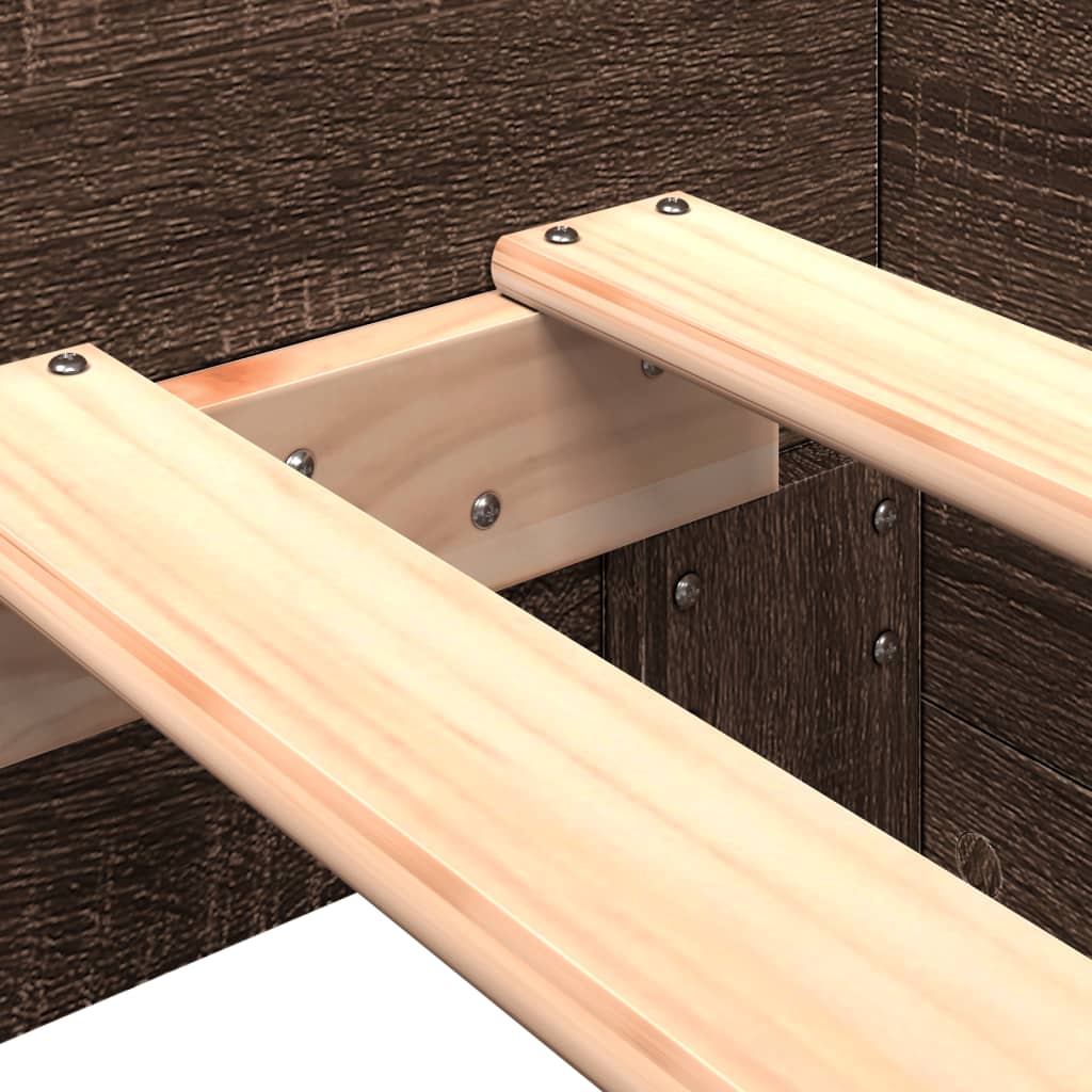 Bed Frame without Mattress Brown Oak 75x190 cm Small Single Engineered Wood